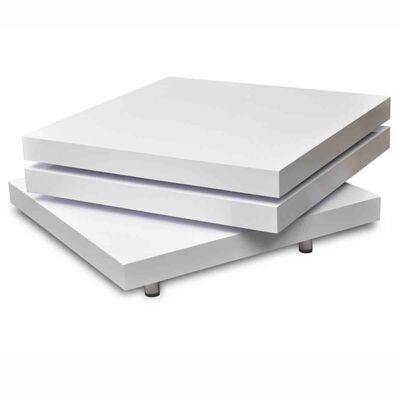 vidaXL Coffee Table 3 Tiers High Gloss White