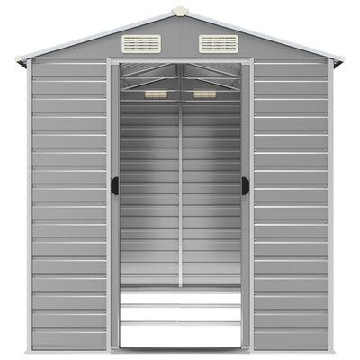 vidaXL Garden Shed Light Grey 191x300x198 cm Galvanised Steel