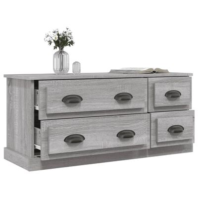 vidaXL TV Cabinet Grey Sonoma 100x35.5x45 cm Engineered Wood