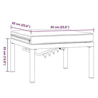 vidaXL Garden Stool with Cushion Black Aluminium