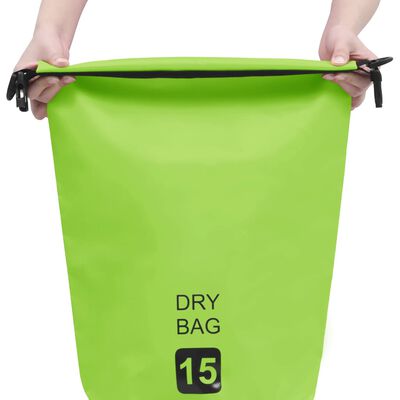 vidaXL Dry Bag Green 15 L PVC