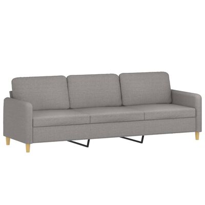 vidaXL 3-Seater Sofa Light Grey 210 cm Fabric