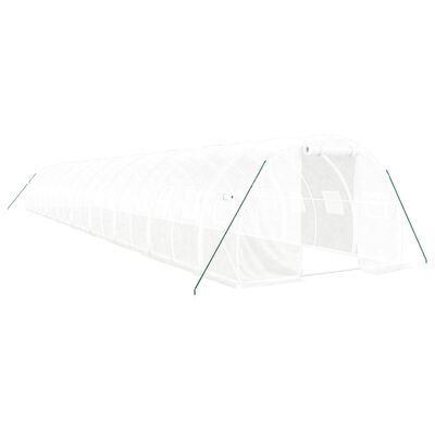 vidaXL Greenhouse with Steel Frame White 54 m² 18x3x2 m