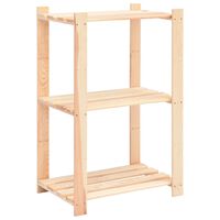 vidaXL 3-Tier Storage Rack 60x38x90 cm Solid Pinewood 150 kg