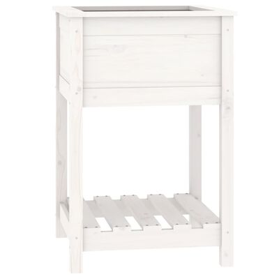 vidaXL Planter with Shelf White 54x54x81 cm Solid Wood Pine