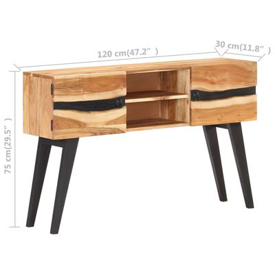 vidaXL Sideboard 120x30x75 cm Solid Acacia Wood