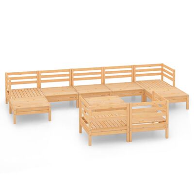 vidaXL 10 Piece Garden Lounge Set Solid Wood Pine