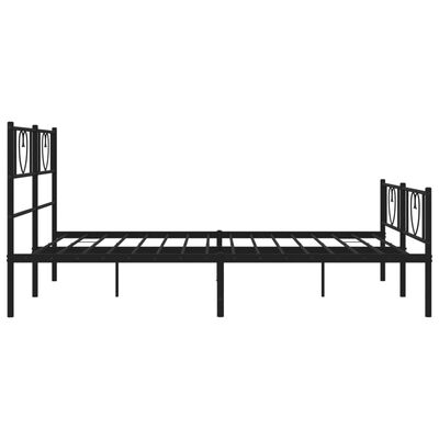 vidaXL Metal Bed Frame without Mattress with Footboard Black 135x190 cm Double