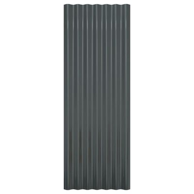 vidaXL Roof Panels 12 pcs Powder-coated Steel Anthracite 100x36 cm