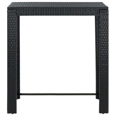 vidaXL 5 Piece Outdoor Bar Set with Cushions Poly Rattan Black