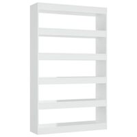 vidaXL Book Cabinet/Room Divider High Gloss White 100x30x166 cm