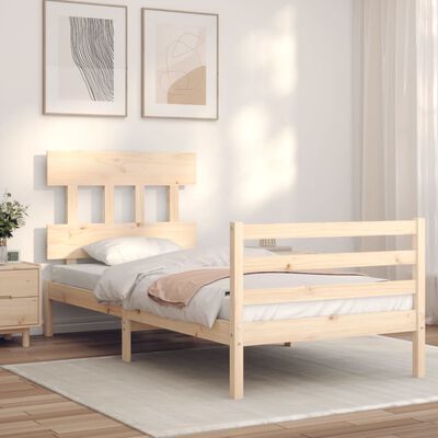 vidaXL Bed Frame without Mattress Single Solid Wood