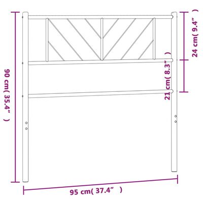 vidaXL Metal Headboard White 90 cm