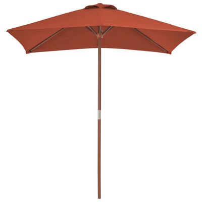 vidaXL Garden Parasol with Wooden Pole 150x200 cm Terracotta