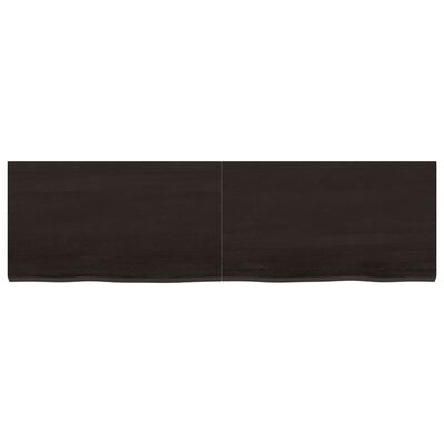 vidaXL Bathroom Countertop Dark Brown 140x40x(2-4) cm Treated Solid Wood