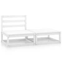 vidaXL 2 Piece Garden Lounge Set White Solid Pinewood