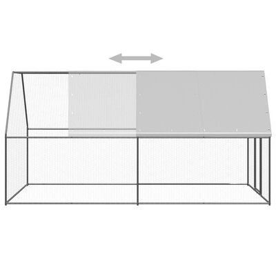 vidaXL Chicken Cage 2x4x2 m Galvanised Steel