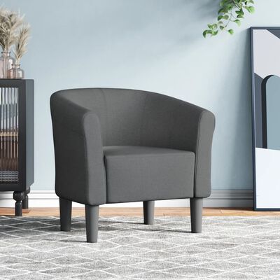 vidaXL Tub Chair Dark Grey Fabric