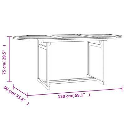 vidaXL 7 Piece Garden Dining Set Solid Wood Teak