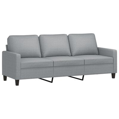 vidaXL 3 Piece Sofa Set with Cushions Light Grey Fabric