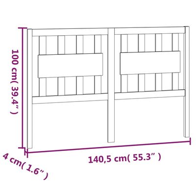 vidaXL Bed Headboard White 140.5x4x100 cm Solid Wood Pine