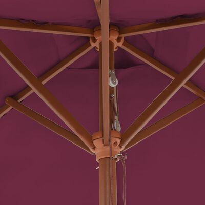 vidaXL Garden Parasol with Wooden Pole 150x200 cm Bordeaux Red