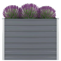 vidaXL Raised Garden Bed 100x100x77 cm Galvanised Steel Grey