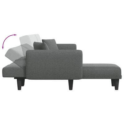 vidaXL L-shaped Sofa Bed Dark Grey 275x140x70 cm Fabric