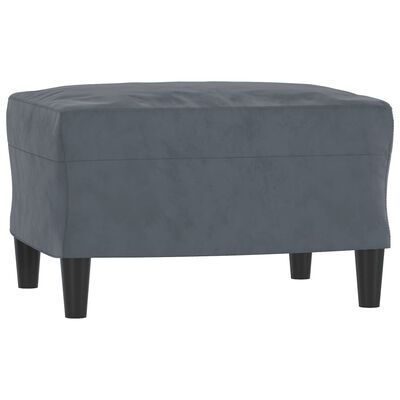 vidaXL Sofa Chair with Footstool Dark Grey 60 cm Velvet