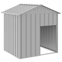 vidaXL Dog House with Roof Light Grey 117x103x123 cm Galvanised Steel