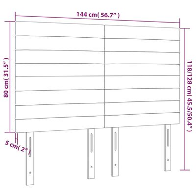 vidaXL Headboards 4 pcs Dark Grey 72x5x78/88 cm Fabric