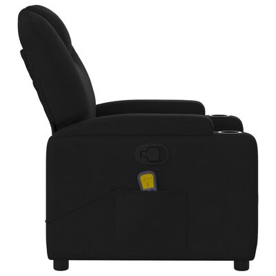 vidaXL Massage Recliner Chair Black Fabric