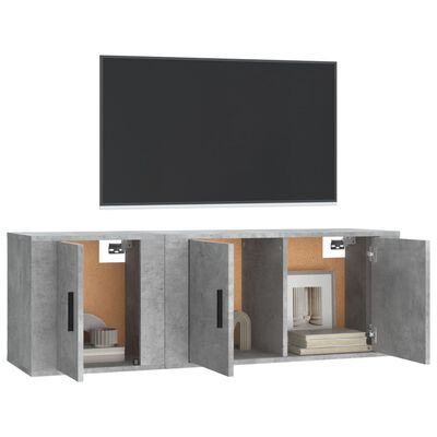 vidaXL 2 Piece TV Cabinet Set Concrete Grey Engineered Wood