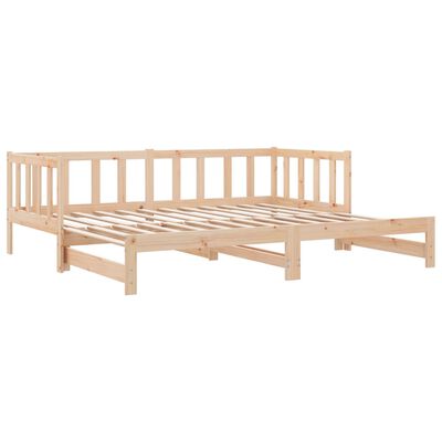 vidaXL Day Bed with Trundle without Mattress 90x190 cm Single Solid Wood