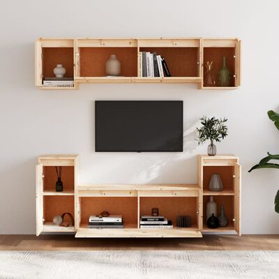 vidaXL TV Cabinets 6 pcs Solid Wood Pine