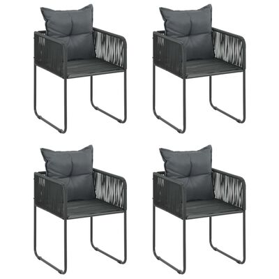 vidaXL 5 Piece Garden Dining Set PVC Rattan Black