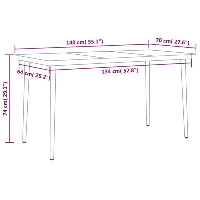 vidaXL 7 Piece Garden Dining Set Anthracite