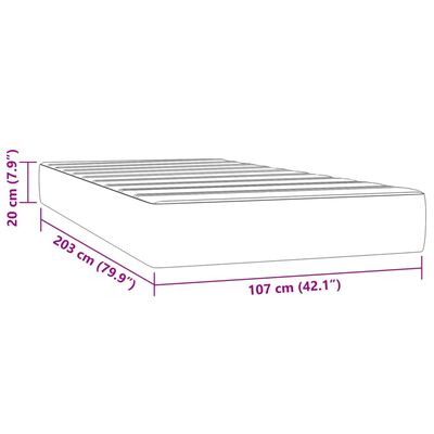 vidaXL Pocket Spring Bed Mattress Black 106x203x20 cm King Single Size Velvet