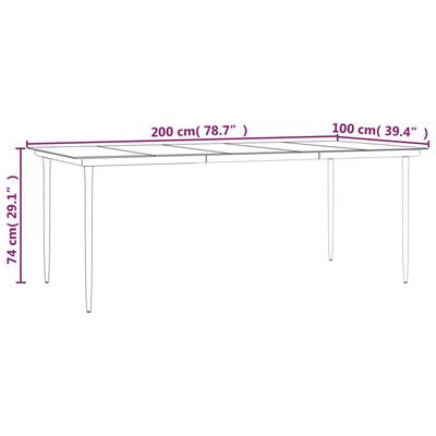 vidaXL 7 Piece Garden Dining Set Poly Rattan