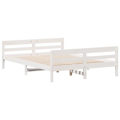 vidaXL Bed Frame without Mattress White 140x200 cm Solid Wood Pine