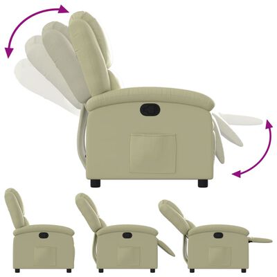 vidaXL Recliner Chair Cream Real Leather