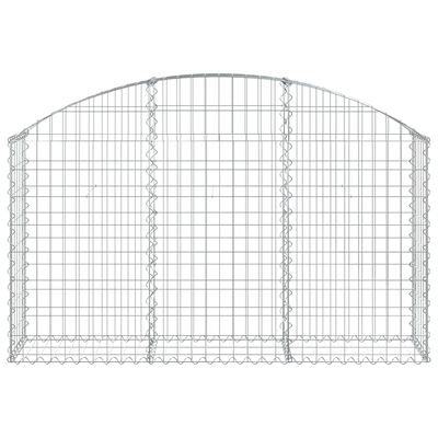 vidaXL Arched Gabion Basket 150x30x80/100 cm Galvanised Iron