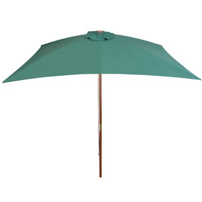 vidaXL Garden Parasol 200x300 cm Wooden Pole Green