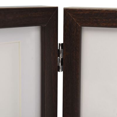 vidaXL Trifold Photo Frame Collage Dark Brown 28x18 cm+2x