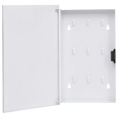 vidaXL Key Box with Magnetic Board White 30x20x4 cm