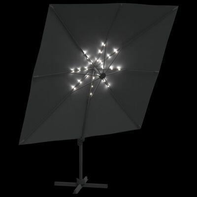 vidaXL LED Cantilever Garden Parasol Anthracite 400x300 cm