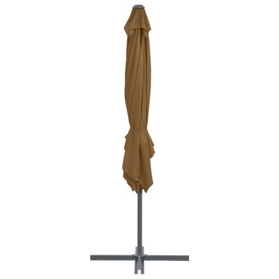 vidaXL Garden Parasol with Portable Base Taupe