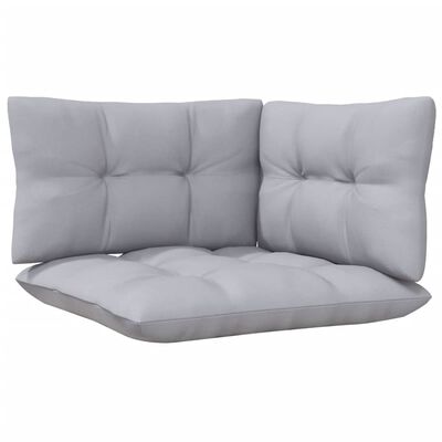 vidaXL 8 Piece Garden Lounge Set with Grey Cushions Pinewood