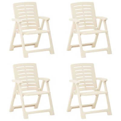 vidaXL Garden Chairs 4 pcs Plastic White