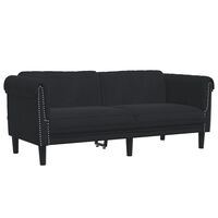 vidaXL Sofa 2-Seater Black Velvet